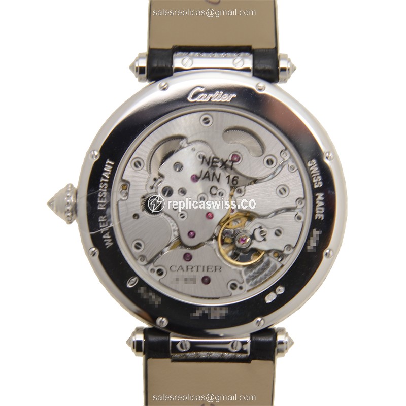 Cartier HPI00692 Promenade Dune Panther - Automatic - 18kt White Gold - Diamond Set - Black Dial - View 3