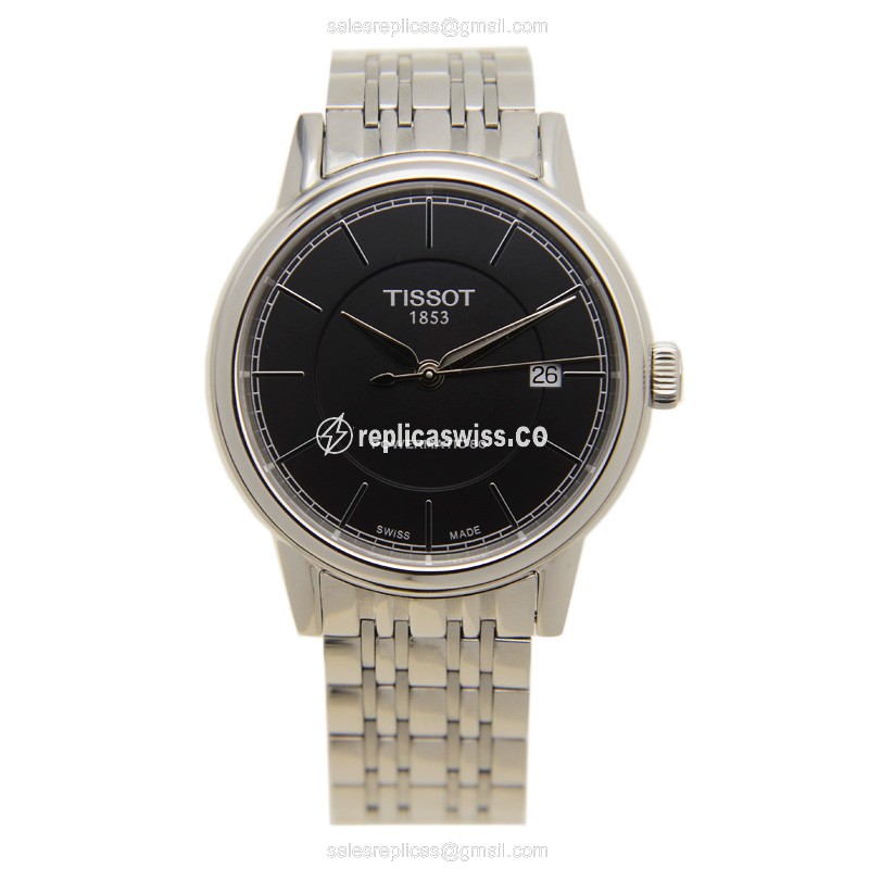 Tissot T-CLASSIC Replica - Automatic - Steel Case - Black Dial - Silver Strap - View 2
