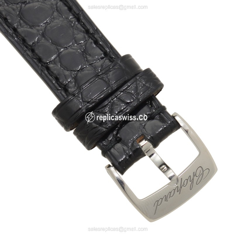 Chopard Happy Sport Replica - Automatic - Silver Dial - Steel Case - Black Alligator Strap - View 4