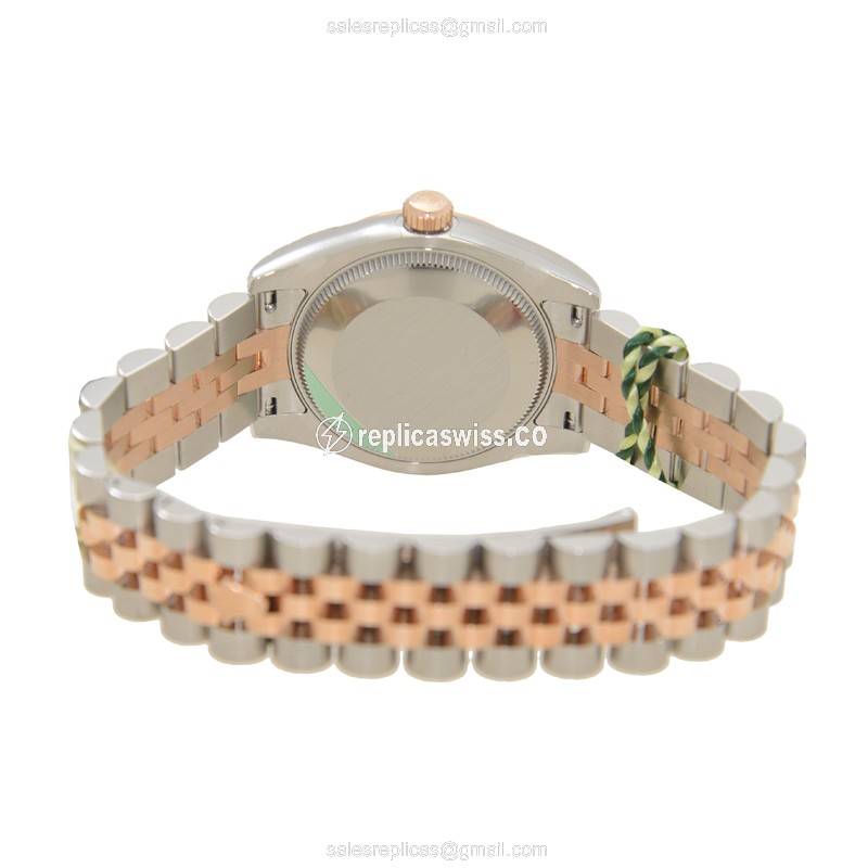 Rolex Datejust Replica - Automatic - 18kt Rose Gold Case - Silver Dial - Steel Clasp & Strap - View 4