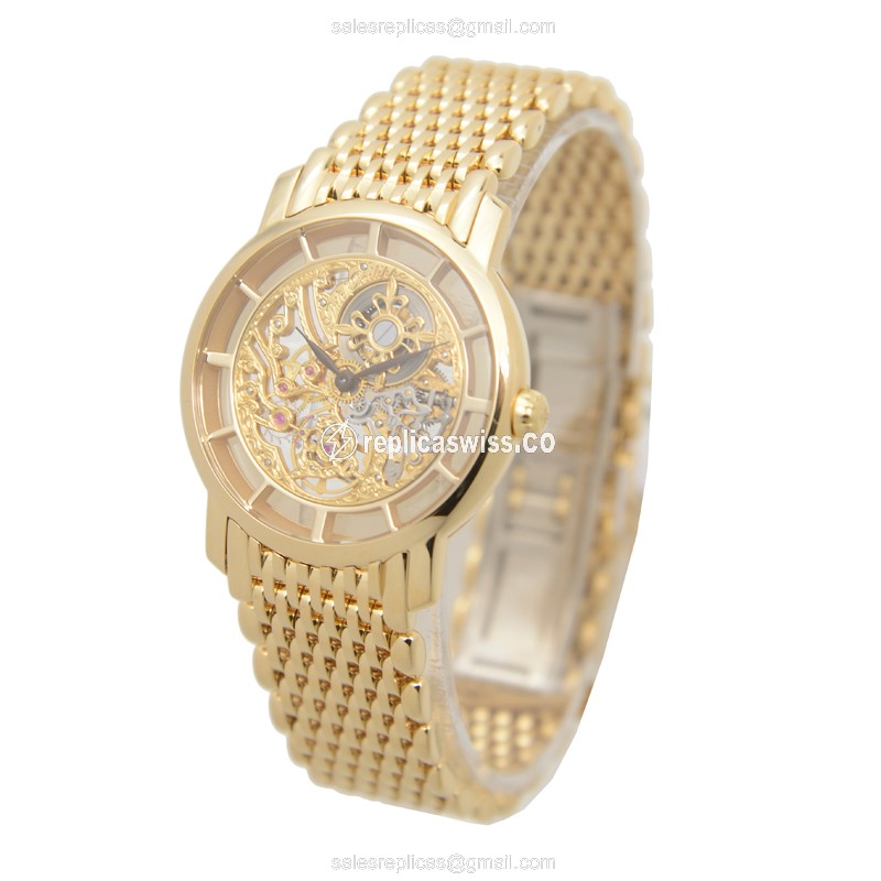 Patek Philippe 7180-1J-001 Replica - Manual Wind - 18kt Gold - Gold Dial - Gold Clasp - View 3