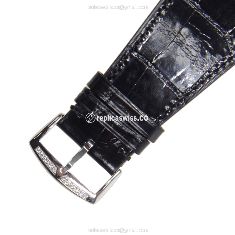Franck Muller 3740 QZ TIG 2 D CD AC INFINITY Quartz - Diamonds on Case, Silver Dial, Buckle Clasp, Black Alligator Strap - View 4