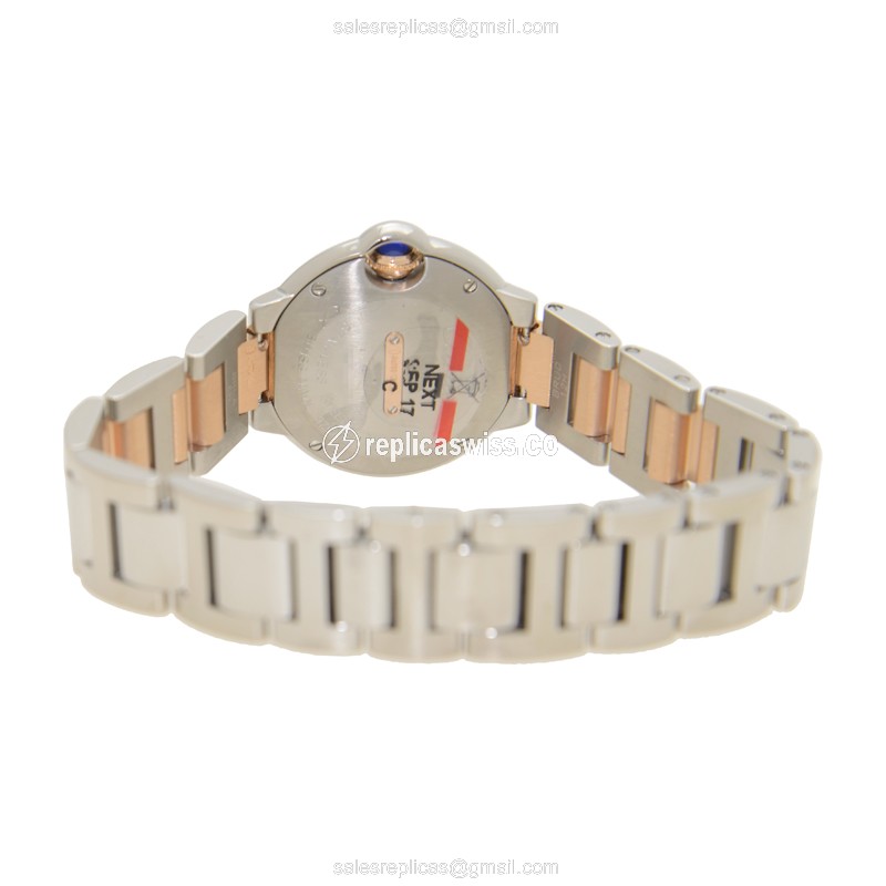 Cartier Ballon Bleu Quartz 18kt Rose Magic - Diamond Dial - Gold Clasp - 18kt Steel Strap - View 4