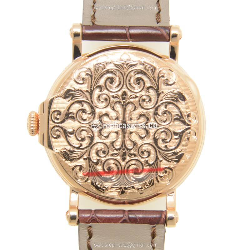 Patek Philippe 5160R-001 Replica - Automatic - 18kt Rose Gold - White Dial - Brown Alligator Strap - View 3