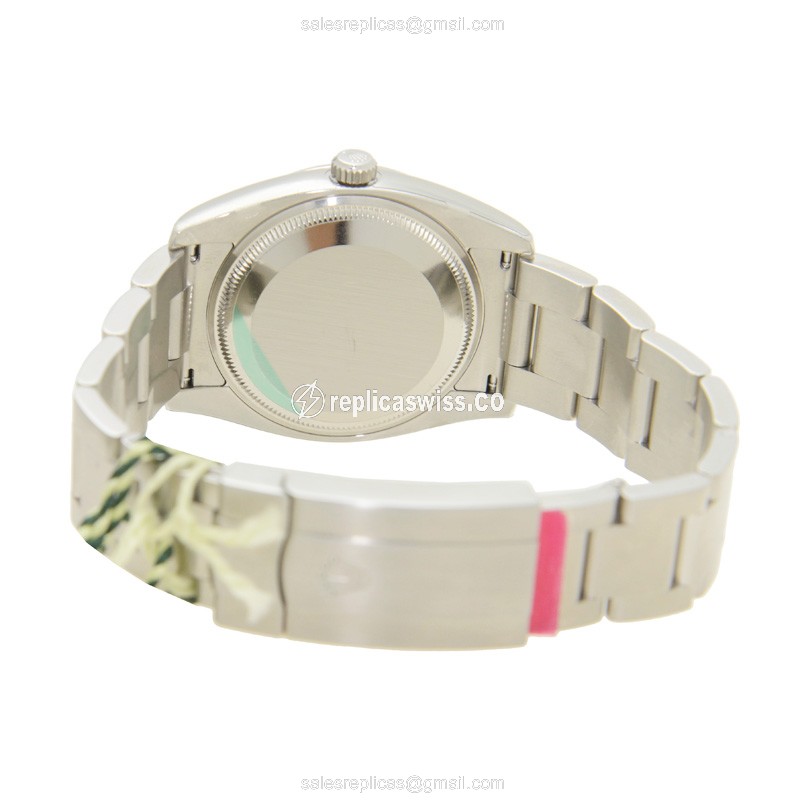 Rolex OYSTER PERPETUAL Replica - Automatic - White Gold & Steel - White Dial - View 4