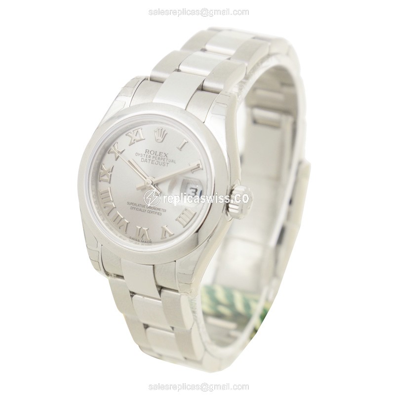 Rolex Lady Datejust Replica - Automatic - Steel Case, Silver Dial, Steel Clasp - View 3