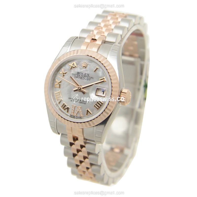 Rolex 179171NRWTVIDIA LADY DATEJUST Automatic 18kt Rose Gold & Steel - View 3