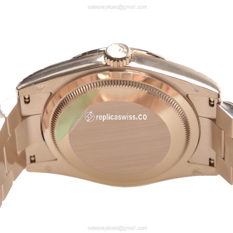 Rolex DAY-DATE Replica | Automatic | 18kt Gold Case, Pink Dial | Gold Clasp, Gold Strap - View 4
