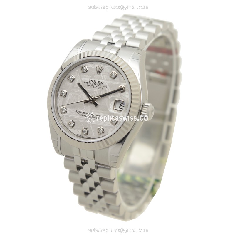 Rolex Datejust Replica - Automatic - White Gold & Steel - Silver Dial - View 3