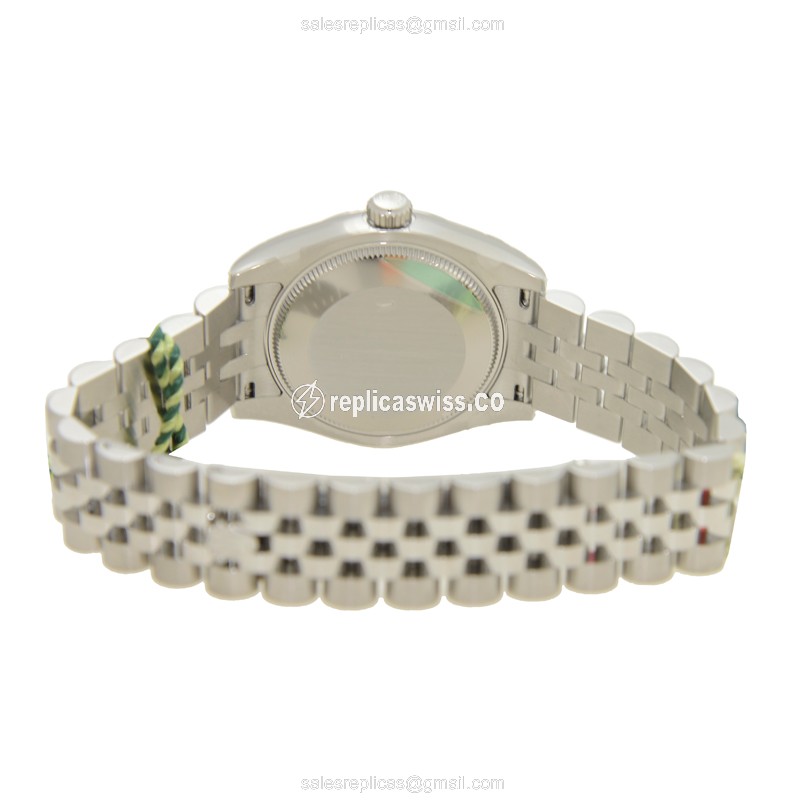 Rolex Datejust Lady Replica - Automatic - White Gold Case - Purple Dial, Steel Strap - View 4