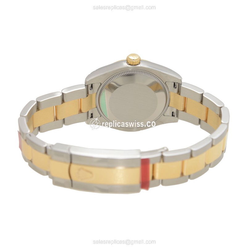 Rolex Lady Datejust Replica - Automatic - Gold Dial - Silver Clasp - 18mm - View 4