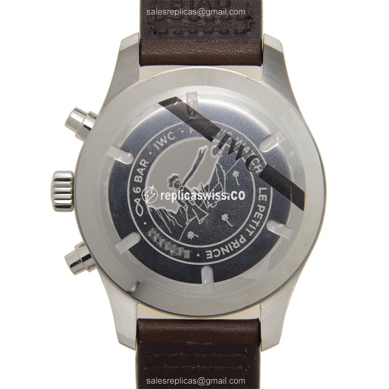 IWC PILOTS Replica - Automatic - Blue Steel - Brown Cowhide - Sapphire - Buckle Clasp - View 3