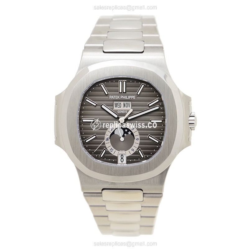 Patek Philippe 5726/1A-001 Replica - Auto - Steel - Grey Dial - Silver Clasp - View 2