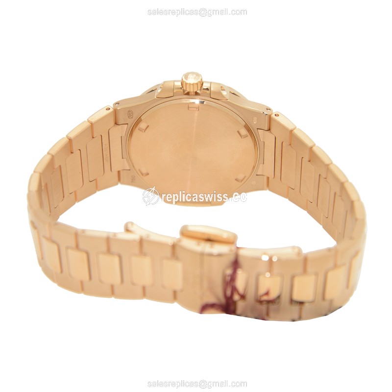Patek Philippe Replica 7010/1R-011 - Quartz - 18kt Rose Gold - White Dial - Gold Clasp & Strap - View 4