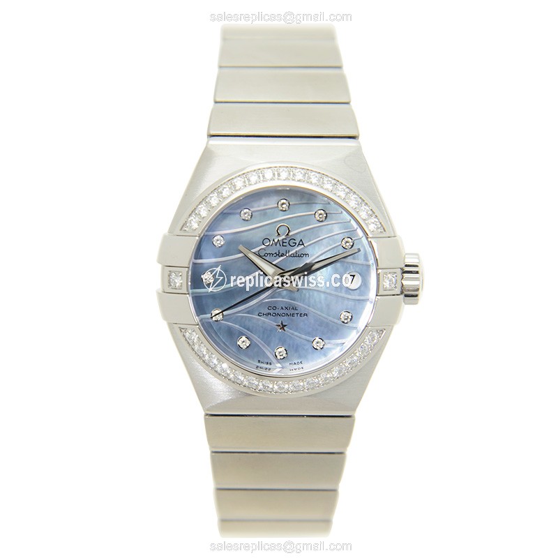 Omega Constellation Replica - Automatic - Steel Case - Blue Dial - Silver Steel Strap - View 2