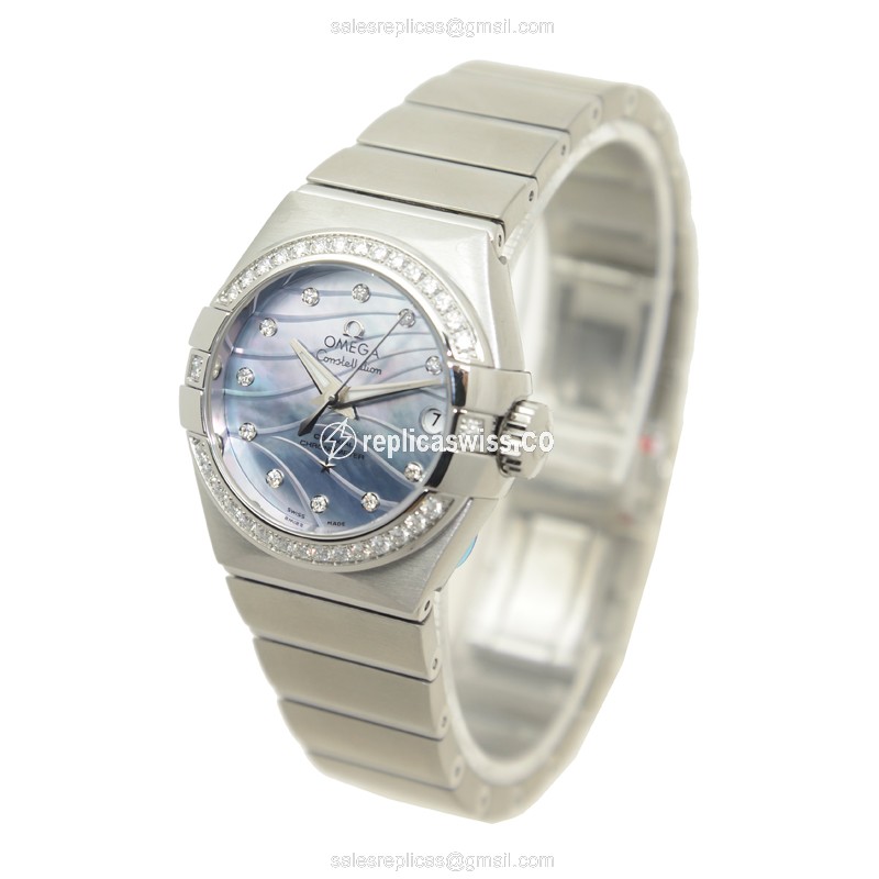 Omega Constellation Replica - Automatic - Steel Case - Blue Dial - Silver Steel Strap - View 3