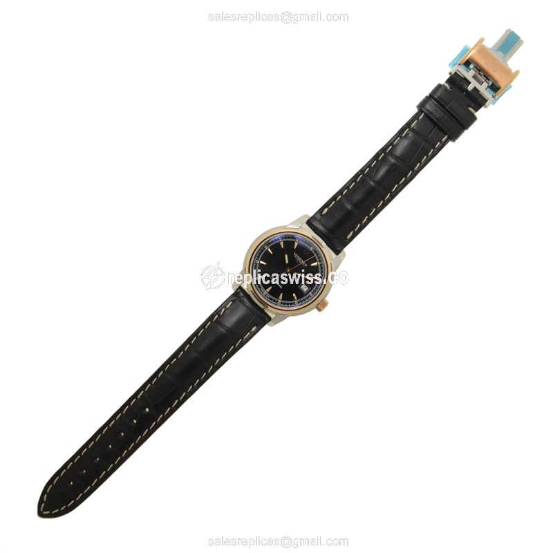 Longines L2.563.5.59.3 Replica - SAINT IMIER Auto - 18kt Rose/Steel Case, Black Dial - View 2