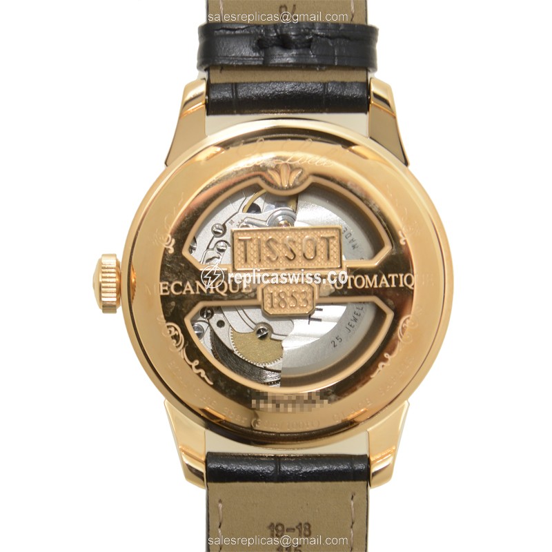 Tissot LE LOCLE Replica - Automatic - Steel Case - Black Dial - Leather Black Strap - View 3