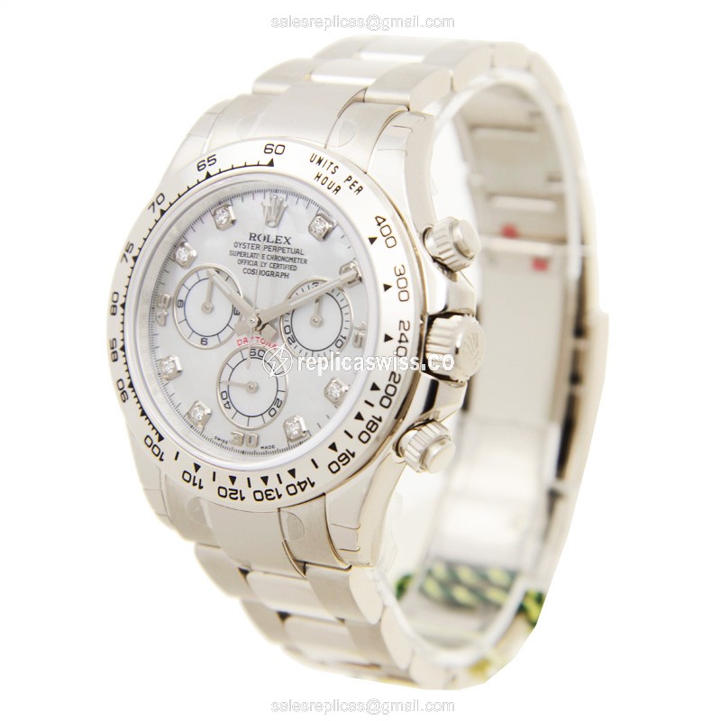 Rolex Daytona Replica - Automatic - 18kt Gold Case - Silver Dial - View 3