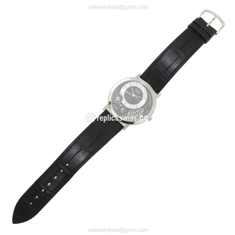 Piaget Altiplano Replica - Hand Wind - 18k White Gold-Black - View 2