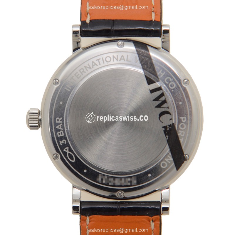 IWC Portofino Replica - Automatic - Stainless Steel - Grey Dial - Black Alligator - Sapphire Crystal - View 3