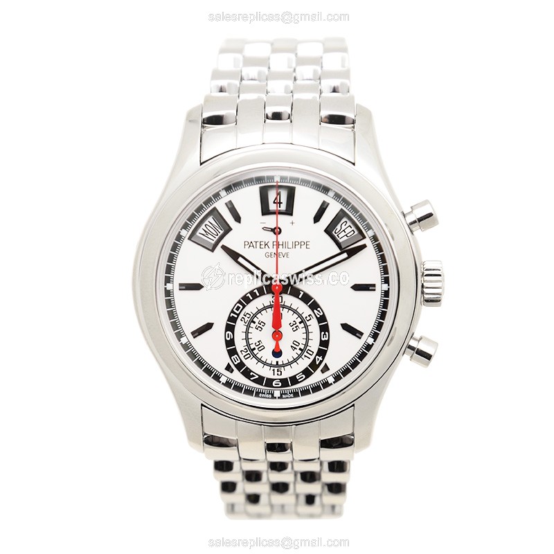 Patek Philippe 5960/1A-001 Replica - Automatic - Steel Case - White Dial - Silver Clasp - Steel Band - View 2