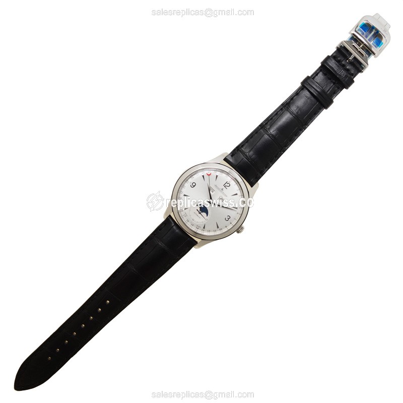 Jaeger-Lecoultre Q1558420 Replica - Ultra Thin - Automatic - Silver Dial - Stainless Steel Case - Black Alligator Strap - View 2