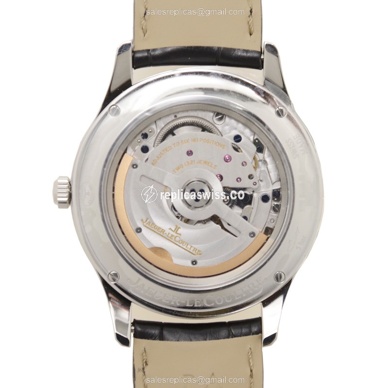 Jaeger-Lecoultre Q1558420 Replica - Ultra Thin - Automatic - Silver Dial - Stainless Steel Case - Black Alligator Strap - View 3