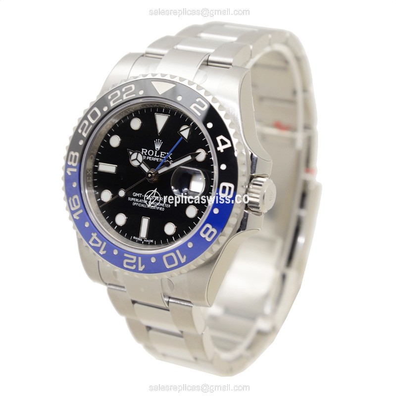 Rolex GMT-MASTER II Replica - Automatic - Steel - Black Dial - Silver Clasp - View 3