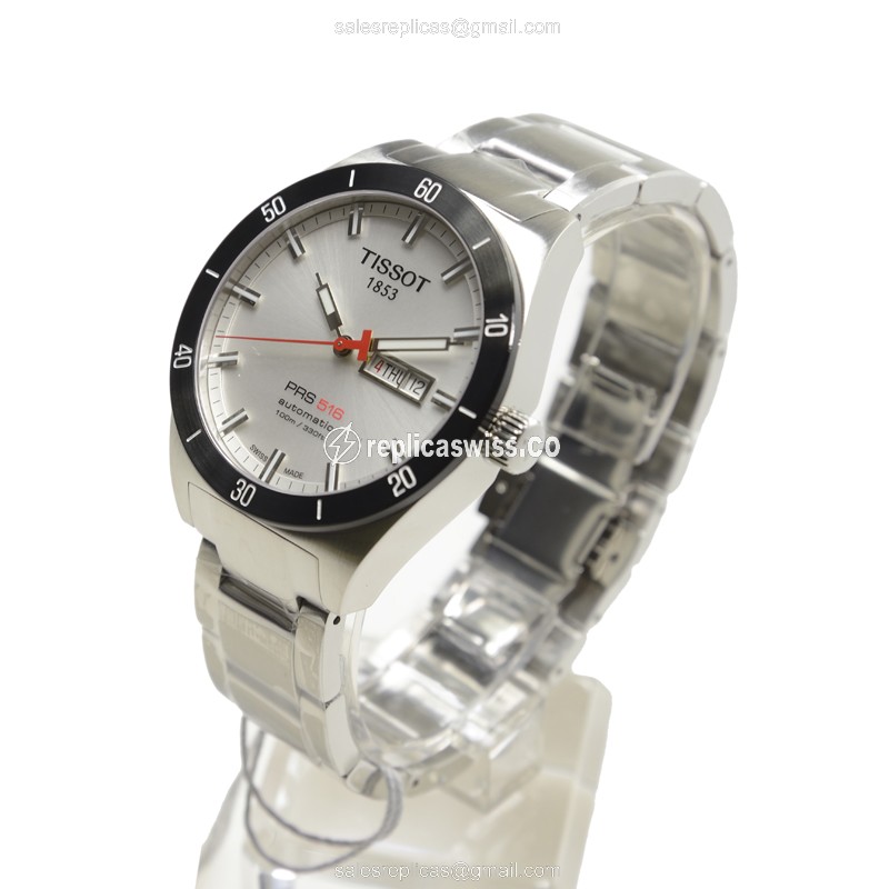 Tissot T-SPORT Automatic - Steel Case - White Dial - Silver Steel Band - View 3