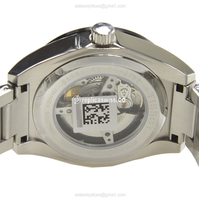 Tissot T-SPORT Automatic - Steel Case - White Dial - Silver Steel Band - View 4