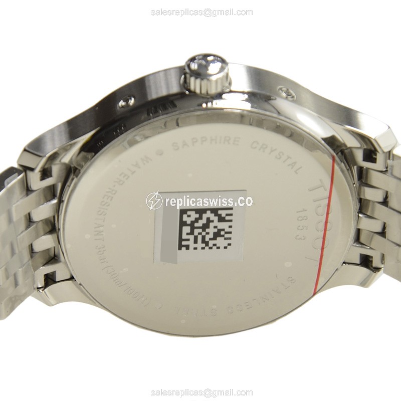 Rolex T-CLASSIC Replica - Quartz - Stainless Steel - Dark Grey - Silver Clasp - View 4