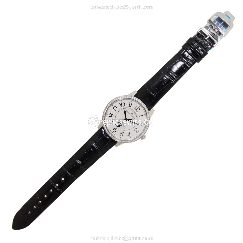 Jaeger-Lecoultre RENDEZ VOUS Automatic - White Dial - Black Alligator Strap - Clasp - View 2