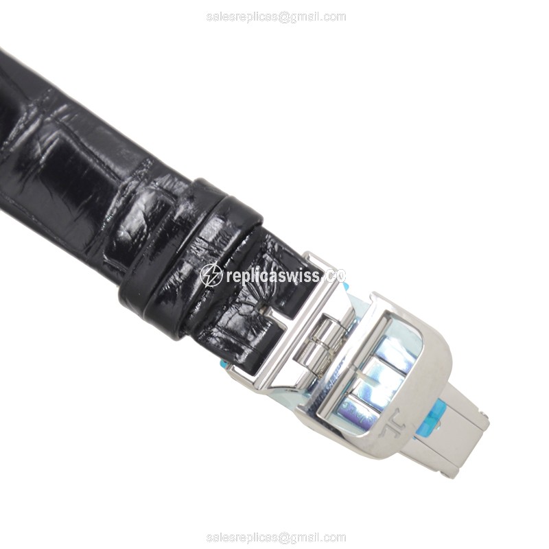 Jaeger-Lecoultre RENDEZ VOUS Automatic - White Dial - Black Alligator Strap - Clasp - View 4