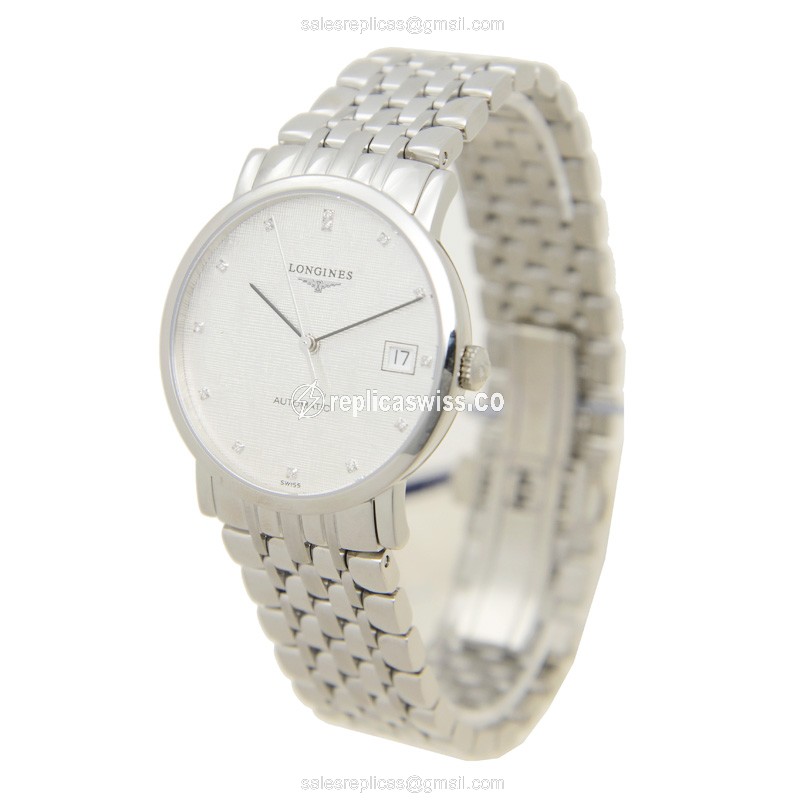 Longines L4.809.4.77.6 Replica - Automatic - Stainless Steel - Silver Dial - View 3