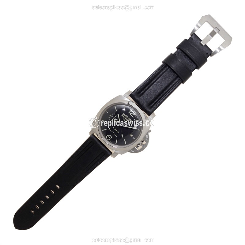 Panerai PAM00233 LUMINOR - Manual - Steel Case - Black Dial - Black Cowhide - Buckle - View 2