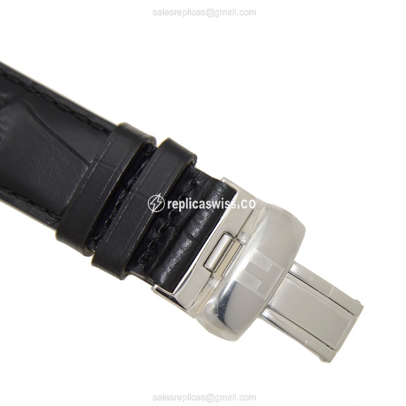 Tissot T-CLASSIC Replica - Automatic - Black Dial - Leather Strap - Clasp - 40mm - View 4
