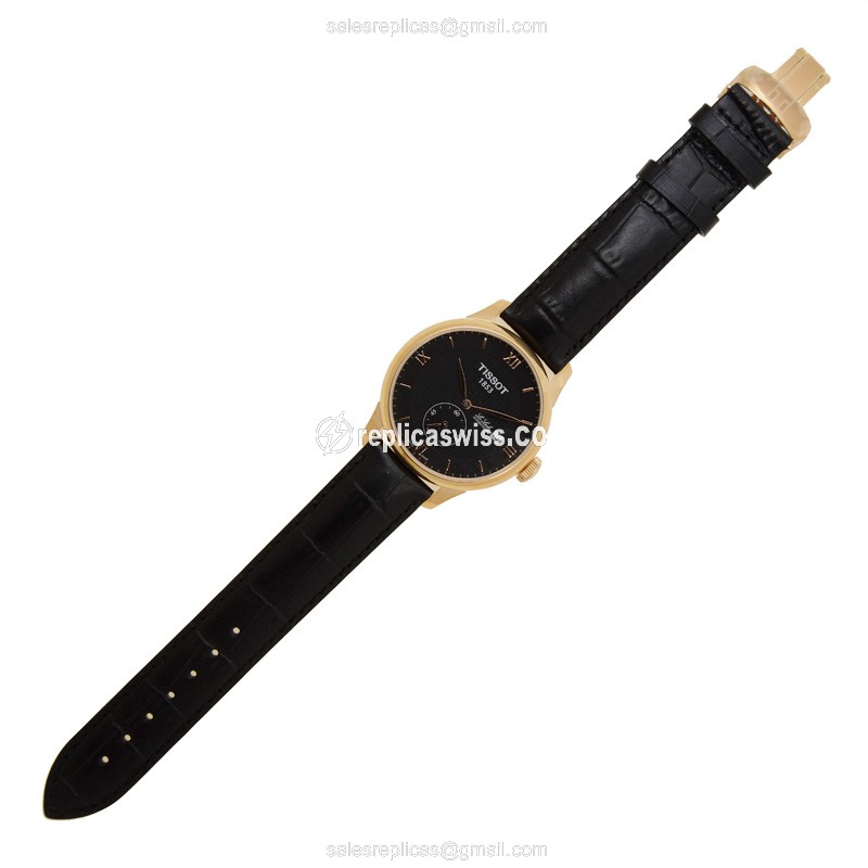 Tissot LE LOCLE Replica - Automatic - Steel Case - Black Dial - Leather Strap - View 2