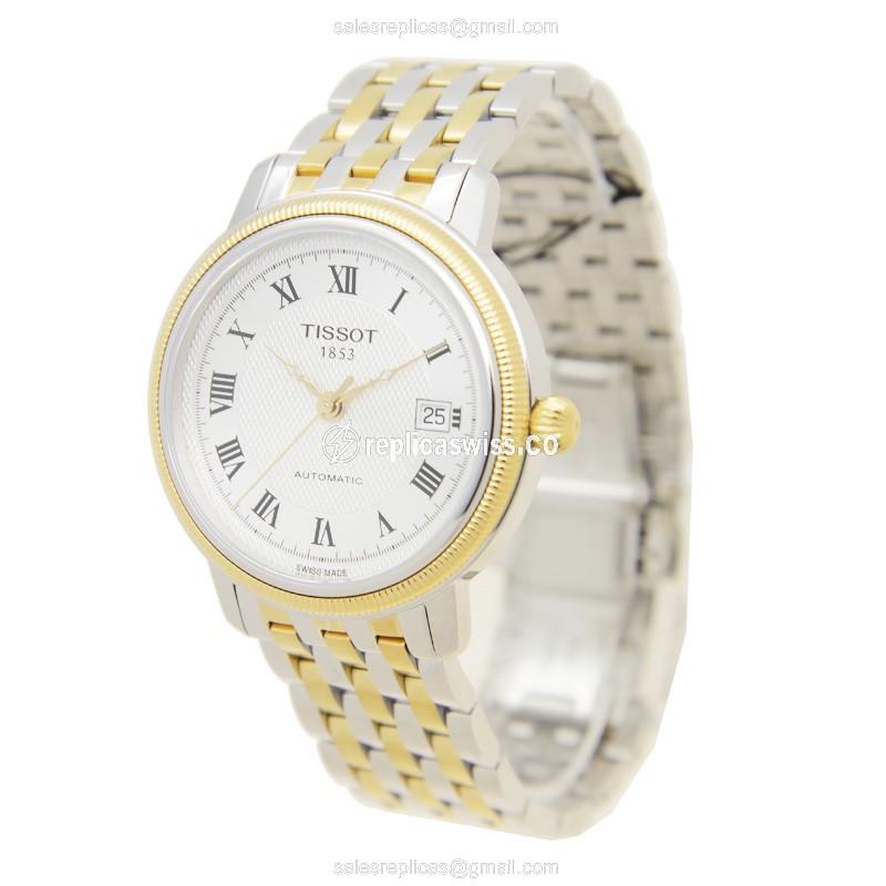 Tissot T-CLASSIC Automatic - Stainless Steel Case - Silver Dial - Grey Steel Strap - View 3