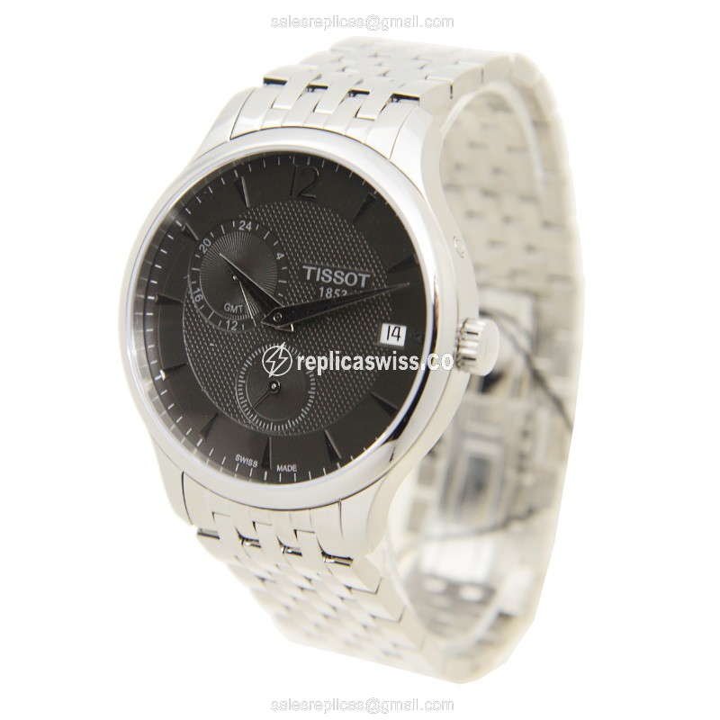 Tissot T-CLASSIC Replica - Automatic - Steel Case - Gray Dial - Silver Band - View 3