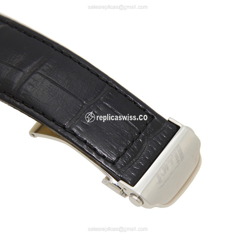 Automatic Replica Watch Tissot Heritage - Stainless Steel Case - Black Dial - Leather Strap - View 4