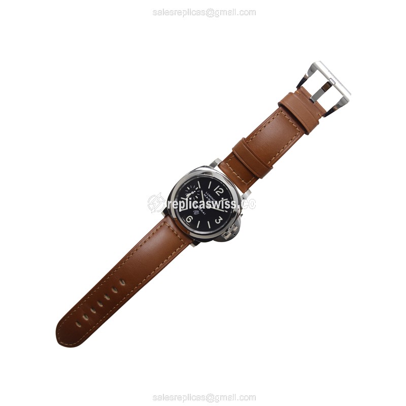 Panerai PAM00005 LUMINOR - Manual - Stainless Steel - Black Dial - Brown Cowhide - Buckle Clasp - View 2