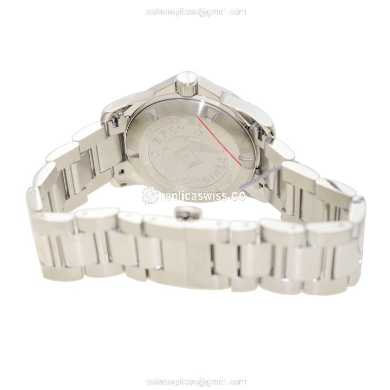Longines CONQUEST Replica - Automatic - Black Dial - Steel Case - Silver Strap - View 4