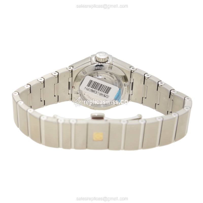 Omega Constellation Replica - Automatic - White Dial on Steel & Diamond Clasp - View 4