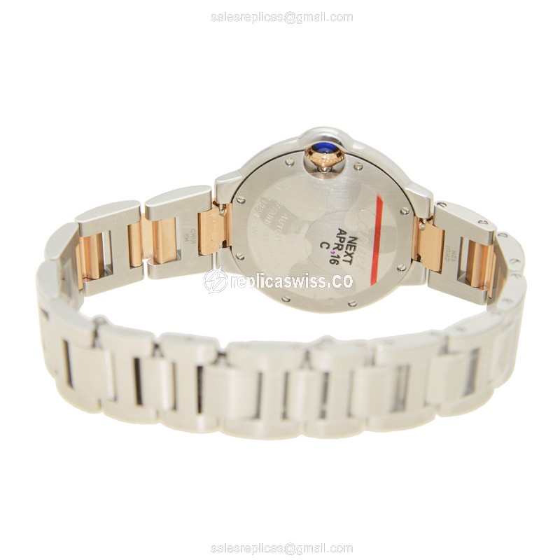 Cartier Ballon Bleu Replica - Automatic - Pink Dial - Steel Case - Silver Strap - View 4