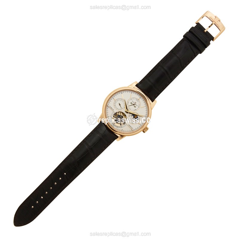 Jaeger-Lecoultre Q5042520 Replica - Ultra Thin - Automatic - 18kt Rose Gold - Silver Dial - Black Alligator Strap - View 2