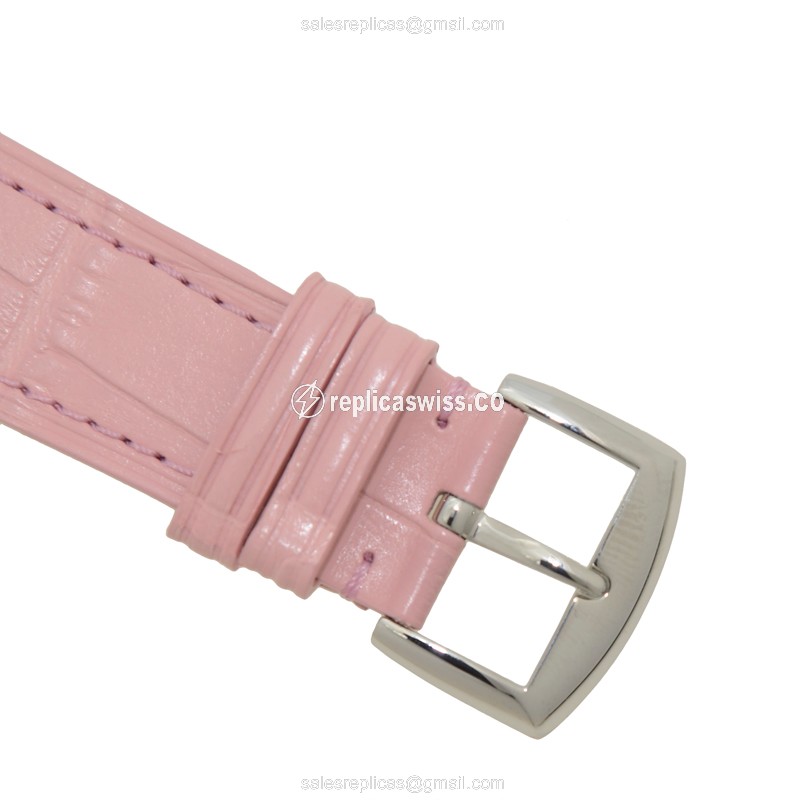 Franck Muller 952 QZ Long Island Quartz Steel Pink Dial Buckle Pink Alligator Strap - View 4