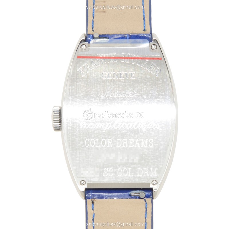 Franck Muller 5850 SC COL DRM AC CINTREE CURVEX Automatic Steel Silver Dial Blue Alligator Buckle - View 3