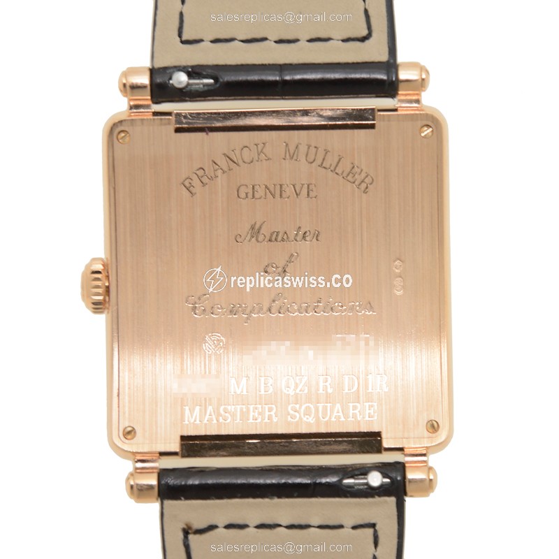 Franck Muller 6002 M B QZ R D 1R Master Square - Quartz - 18kt Rose Gold - Diamonds - Silver Dial - View 3