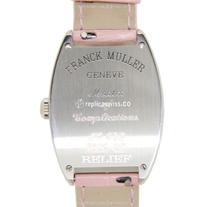 Franck Muller Cintree Curvex Replica - Quartz - Steel - Pink Strap - View 3